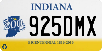 IN license plate 925DMX