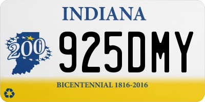 IN license plate 925DMY