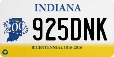 IN license plate 925DNK