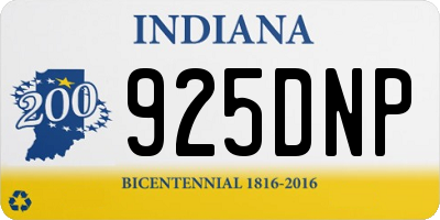 IN license plate 925DNP