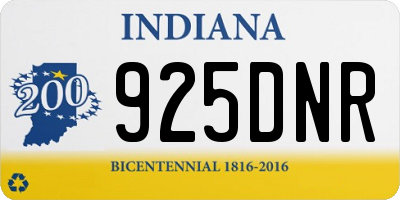 IN license plate 925DNR