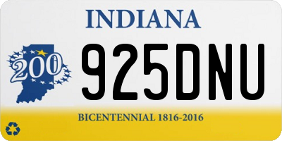 IN license plate 925DNU