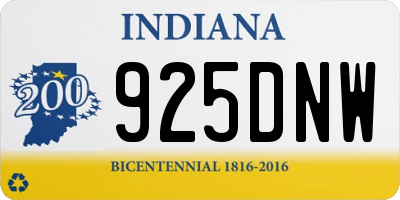 IN license plate 925DNW
