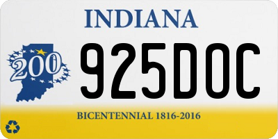 IN license plate 925DOC