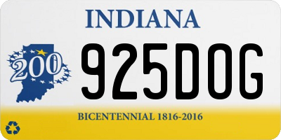 IN license plate 925DOG