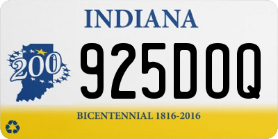 IN license plate 925DOQ