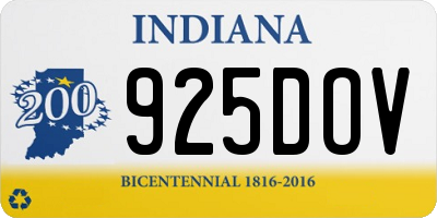 IN license plate 925DOV