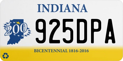 IN license plate 925DPA