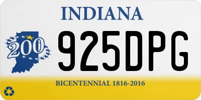 IN license plate 925DPG