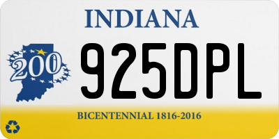 IN license plate 925DPL
