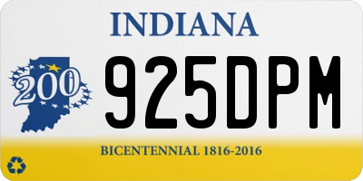 IN license plate 925DPM
