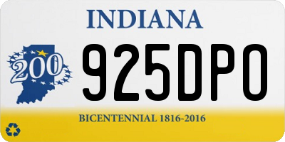 IN license plate 925DPO