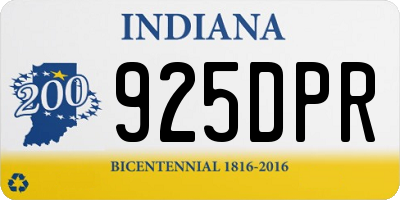 IN license plate 925DPR