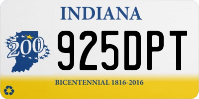 IN license plate 925DPT