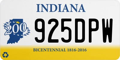 IN license plate 925DPW