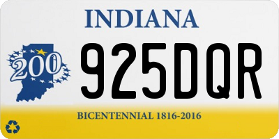 IN license plate 925DQR