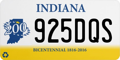 IN license plate 925DQS