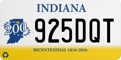 IN license plate 925DQT