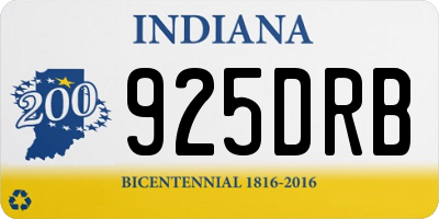 IN license plate 925DRB