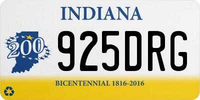 IN license plate 925DRG