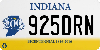 IN license plate 925DRN