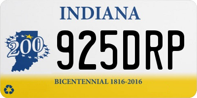 IN license plate 925DRP