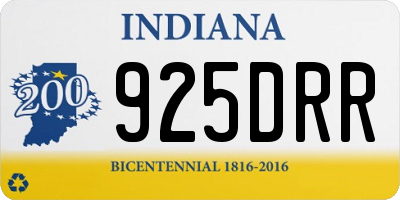 IN license plate 925DRR
