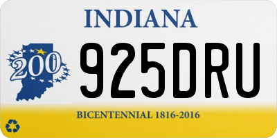 IN license plate 925DRU