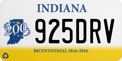 IN license plate 925DRV
