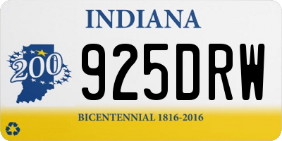 IN license plate 925DRW