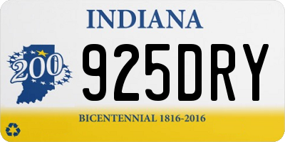IN license plate 925DRY