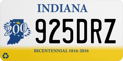 IN license plate 925DRZ
