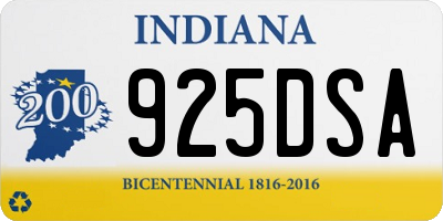 IN license plate 925DSA