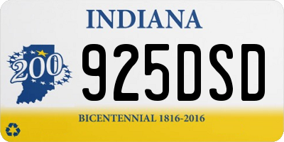 IN license plate 925DSD