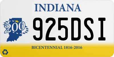 IN license plate 925DSI