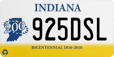 IN license plate 925DSL