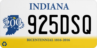 IN license plate 925DSQ