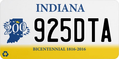 IN license plate 925DTA