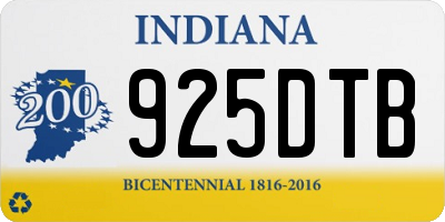 IN license plate 925DTB