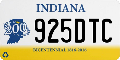 IN license plate 925DTC