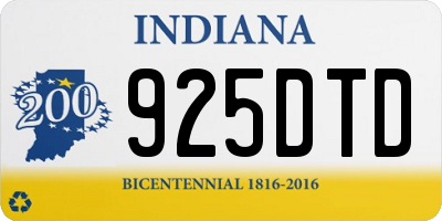 IN license plate 925DTD