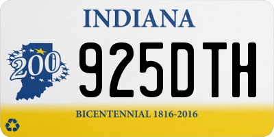 IN license plate 925DTH