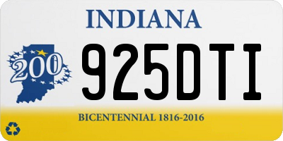 IN license plate 925DTI