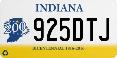 IN license plate 925DTJ
