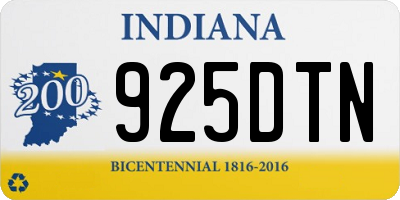 IN license plate 925DTN
