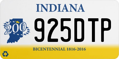 IN license plate 925DTP