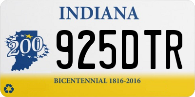 IN license plate 925DTR