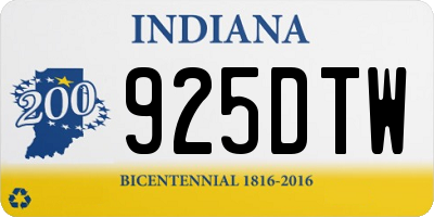 IN license plate 925DTW