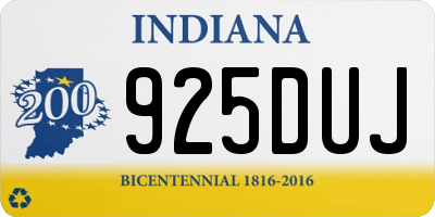IN license plate 925DUJ