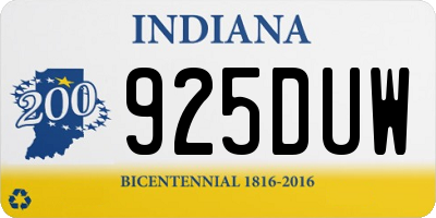 IN license plate 925DUW